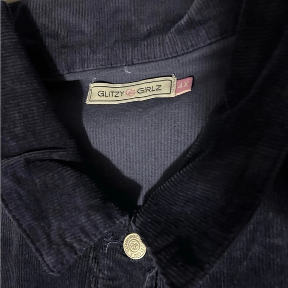 Glitzy Girlz Navy Cropped Corduroy Jacket - NWT - Size 4x - Picture 3 of 10